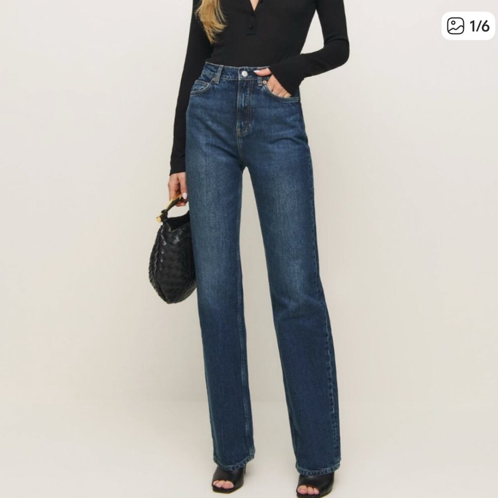 Reformation Wilder High Rise Wide Leg Jeans Blue - Sizes 27